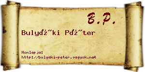Bulyáki Péter névjegykártya